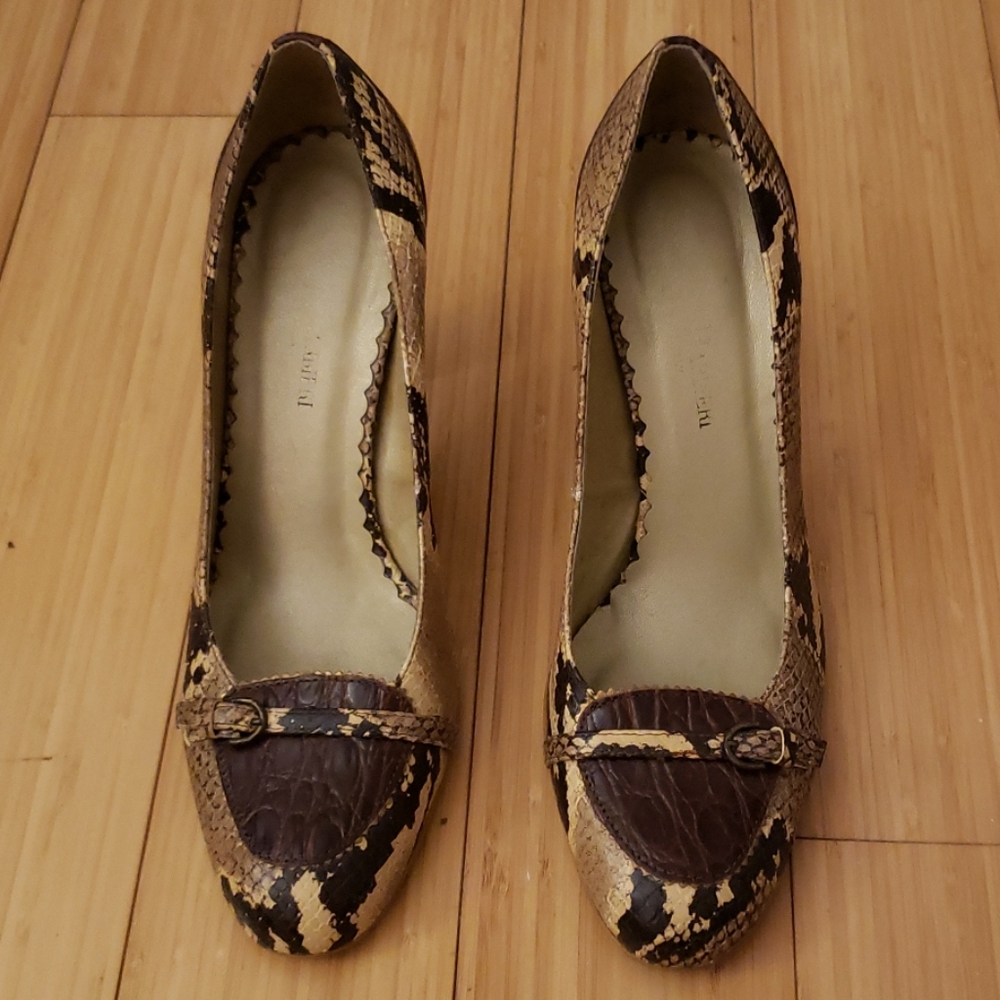 Genuine Leather Italian Heels Snake Skin